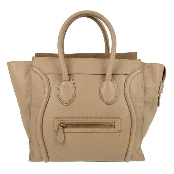 Celine Beige Leather Mini Luggage Tote Bag F-GA-017 XX07857 - Picture 1 of 7